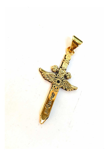 Dije Espada San Miguel Protección Meditación Chapa Oro 22k