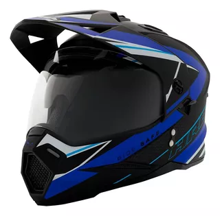 Casco Moto Hro-mx330dv Premiere Ngr Mat Azl