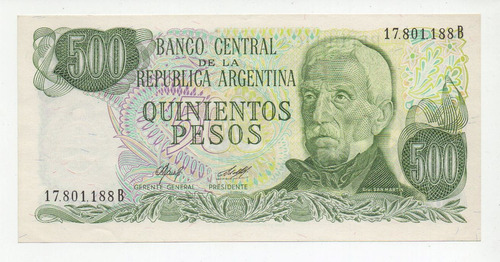 Billete 500 Pesos Bot. 2424 Serie B Sin Circular 1978