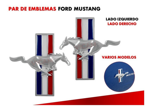 Par De Emblemas Laterales Ford Mustang Varios Modelos