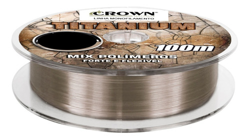 Linha Monofilamento Titanium Nylon 16mm 100m Crown Cor Cinza