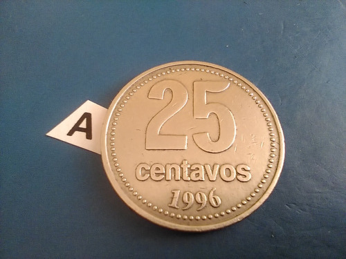 Monedas Argentina 25 Centavos 1996 C/cajita Feliz Plateada 