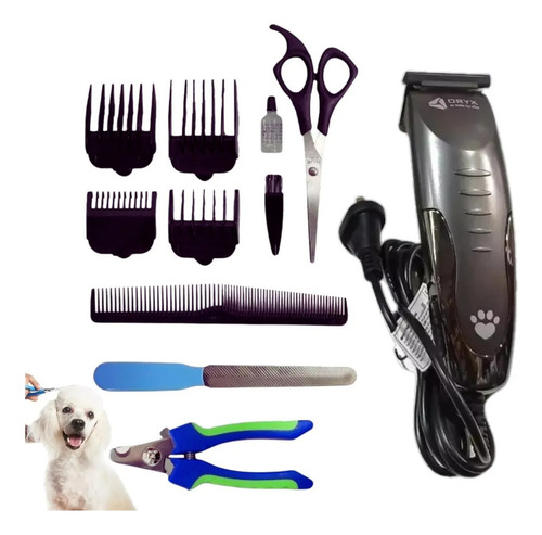 Kit Corte Canino Máquina + Accesorios Completos Azul/gris
