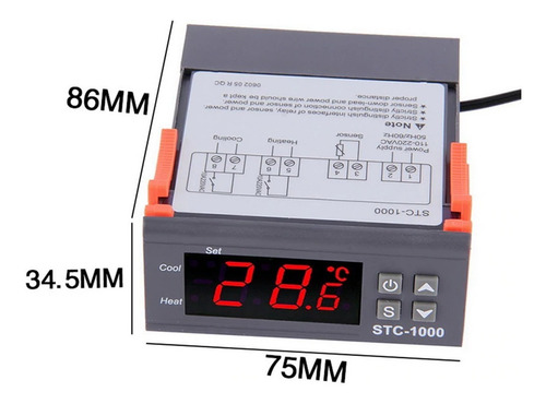 Controlador Digital Temperatura Termostato Stc 1000 + Sensor