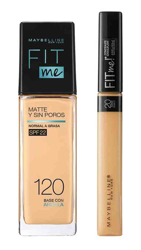 Duo Base Fit Me 120 + Corrector Fit Me Concealer Tono Sand