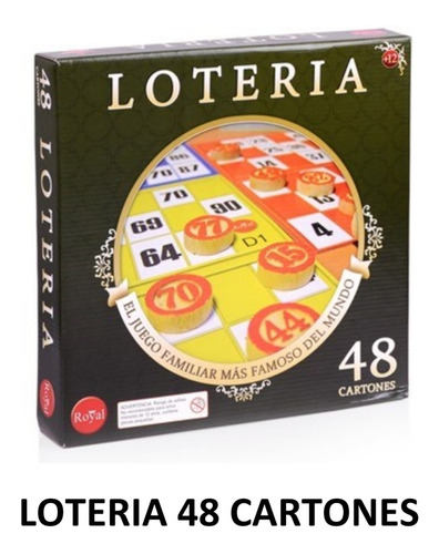 Lotería Royal 48 Cartones, Bolillas De Madera.  Gran Canal 