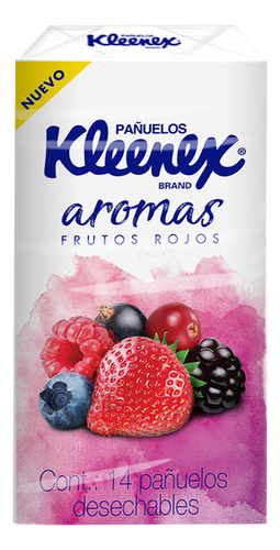 Kleenex Pañuelos Faciales Aromas Frutos Rojos 6 Paquetes de 14 Pañuelos