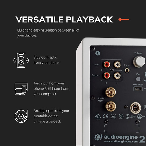 Bocina Inalámbrico Audioengine A2+ Plus Bluetooth | Escrito