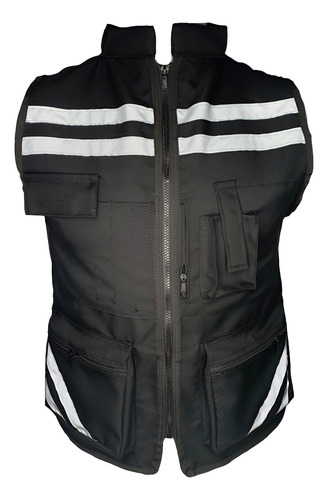 Chaleco Reflejante M King Formal Completo Con Malla Negro Eg-xl