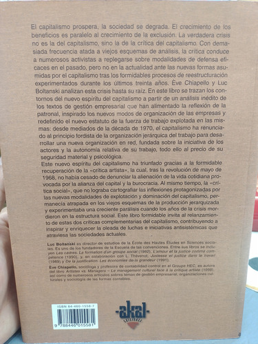 El Nuevo Espiritu Del Capitalismo Luc Boltanski Y Chiapello