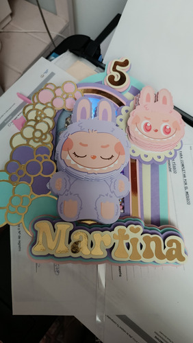 Caketopper Labubu Muñeco Adorno Para Torta Agua Labubu