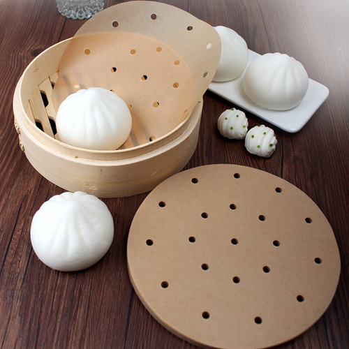 50 Papeles Antiadherentes 38cm Para Vaporera De Dumplings