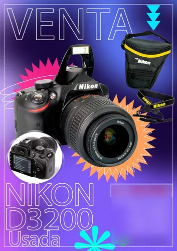 Nikon D3200 + AF-S DX 18 - 105 mm f/3.5 - 5.6 VR ED G + Estuche