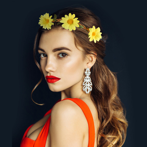 Diademas Ajustables Con Forma De Guirnalda De Margaritas Par