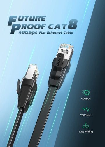 Imagen 6 de 8 de Cable Ethernet Rj45 Cat8 40gbp Lan Cable Stp 5 Metros Ugreen