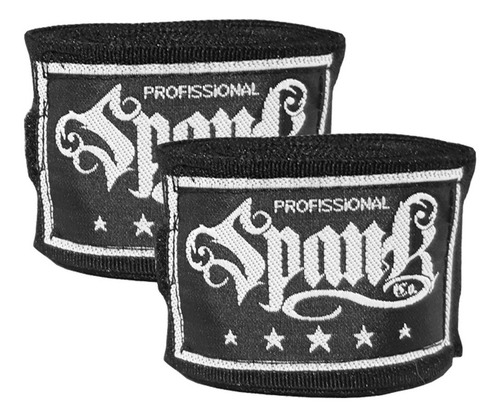 Bandagem Atadura Elástica Muaythai Boxe Kickboxing Spank 3m Cor Preto Com Rosa