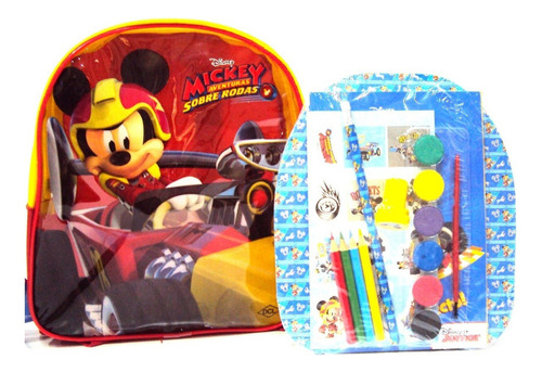 Kit Bolsinha De Pintura Colorir Mickey Mouse + Acessórios