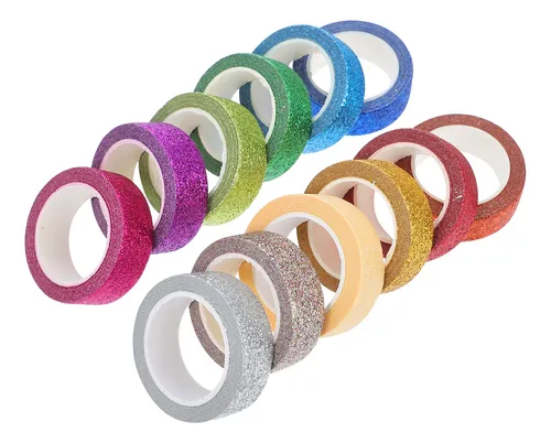 Cintas Decorativas De Color Caramelo, Cinta Adhesiva, 12 Rol