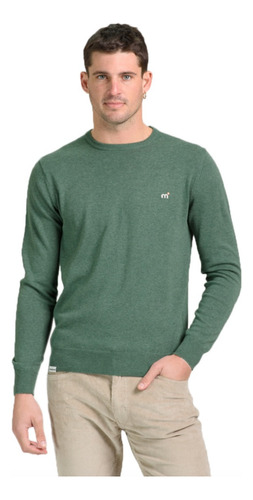 Sweater Cuello Redondo Algodón Hombre Mistral Liso Formal