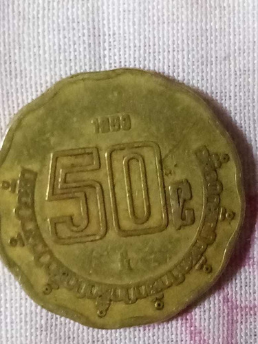 Moneda 50 Centavos  Con Error En Fecha 1893 