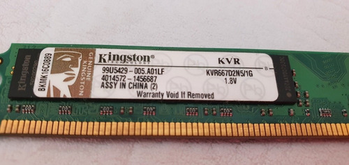 Memoria Kingston Kvr667d2n5 1gb Ddr2 667mhz (Usado)