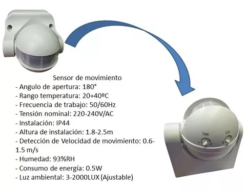 Sensor De Movimiento Conexión 220v Luz Pasillo OEM
