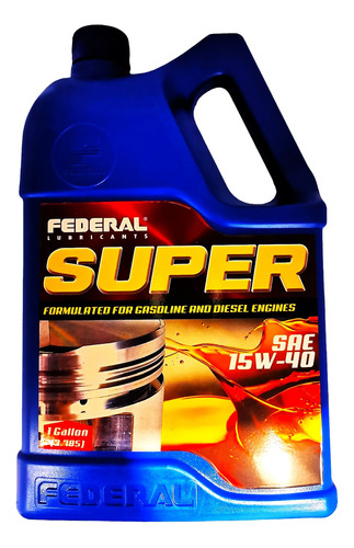 Aceite Federal Super Sae 15w-40 Api Sl/ch4 4 Litros