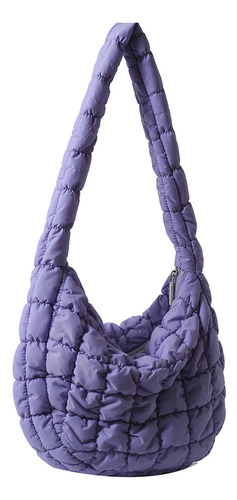 Bolso Acolchado De Algodón, Bandolera Casual, A Cuadros Acol