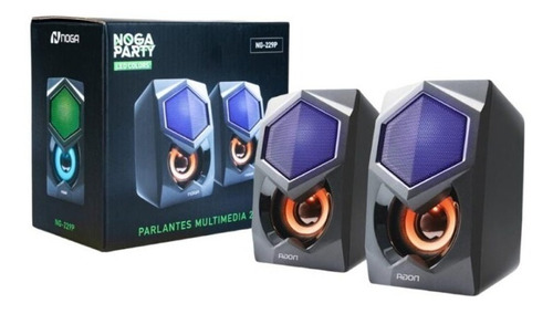 Imagen 2 de 2 de Parlantes Para Pc Gamer Notebook Tv Celular Led 2.0 Noga 229