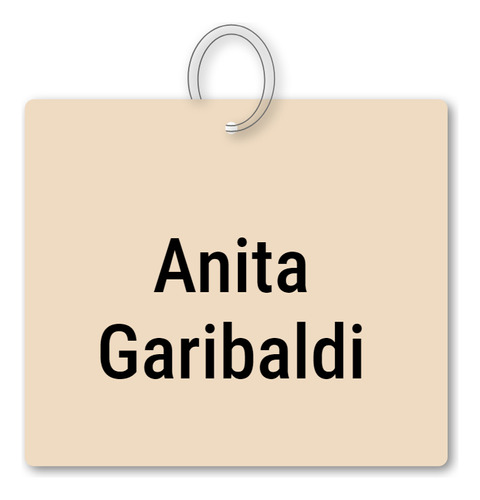 14x Chaveiro Anita Garibaldi Mdf Souvenir C/ Argola