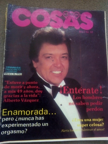 Alberto Vazquez En Revista Cosas De Mujeres Año-1990