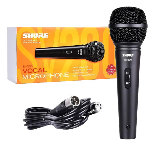 Microfono Dinamico Con Switch Y Cable Shure Sv200 Cuo