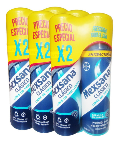 Desodorante Para Pies Spray Mexsana Antibac X6, Control Olor