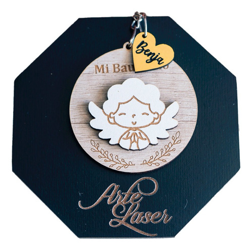 Llavero Para Bautismo Con Angel, Souvenir Personalizado X30