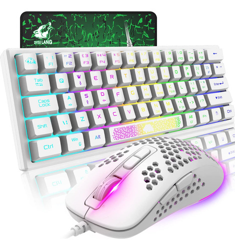 Teclado Magic-refiner, Blanco/inalambrico/rgb/con Mouse