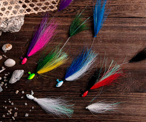 5 Señuelos Bailarinas De 28g (1oz) Plumero Largo Multicolor