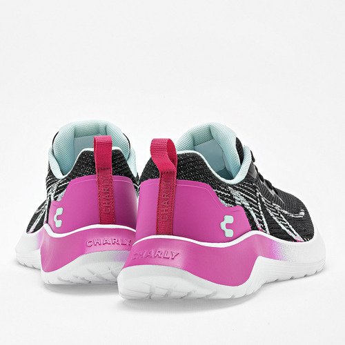 Tenis Mujer Charly 1043006002 Negro Fucsia