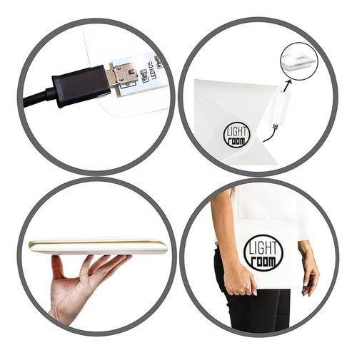 Imagen 10 de 10 de Caja De Luz Fotografia Light Softbox Leds Foto Producto 25cm
