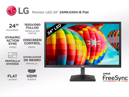 Monitor gamer LG 24MK430H led 23.8" negro 100V/240V