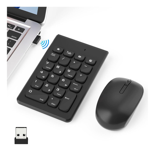 Combo De Teclado Numérico Inalámbrico De 2.4 Ghz Y Mouse - T