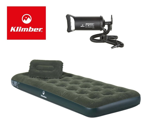 Imagen 3 de 7 de Colchón Inflable Klimber Individual + 1 Almohada + Inflador