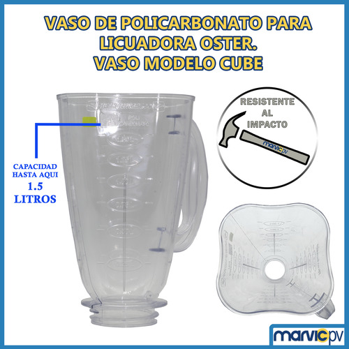 Vaso Y Tapa Licuadora Sirve Oster Cube Makrolon Inrrompible