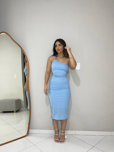 Vestido Feminino Mula Manca Forrado Costa Nua Elegante Moda