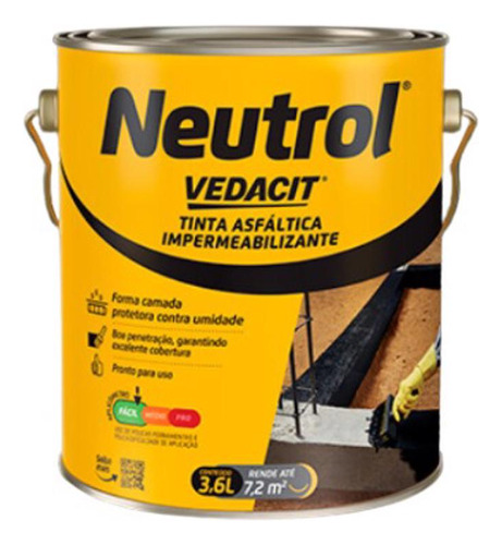 Neutrol Tinta Asfáltica  Galão 3,6l - Vedacit