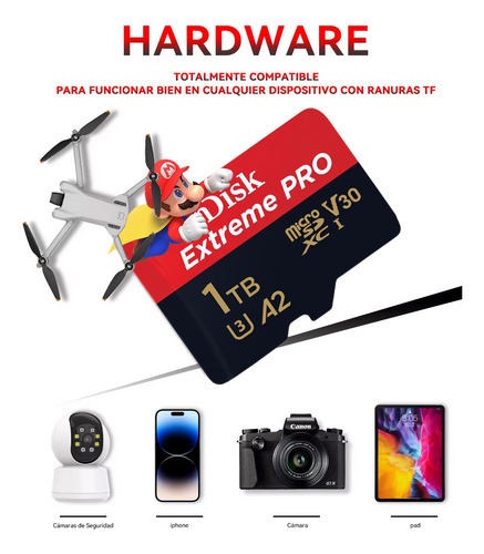 Tarjeta de Memoria Bluemos Micro Sd De 1tb Para Nintendo Switch 4k Tarjeta De Memoria Extreme Extreme Plus con Adaptador Sd De Se Incluye Qi De Adaptación Usb