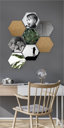 Pizarra De Corcho Hexagono 30cm