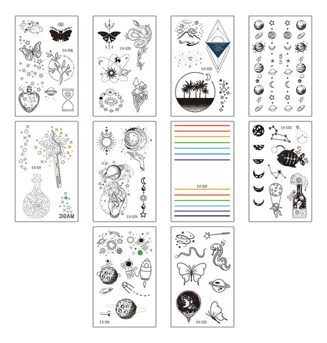 Calcomanías Creativas Luminosas Para Tatuajes Corporales, 10