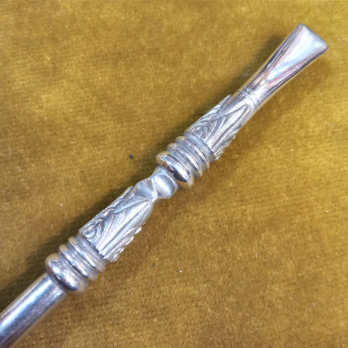 Bombilla De Plata Antigua Para Mate Colonial Criollo Probada Plata (Usado)