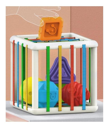 Juego Cubo Sensorial Para Bebes Bloques De Forma De Colores