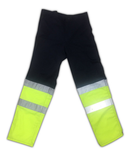 Pantalon Trabajo Con Reflectivo Marca 3m Azul Y Amarillo